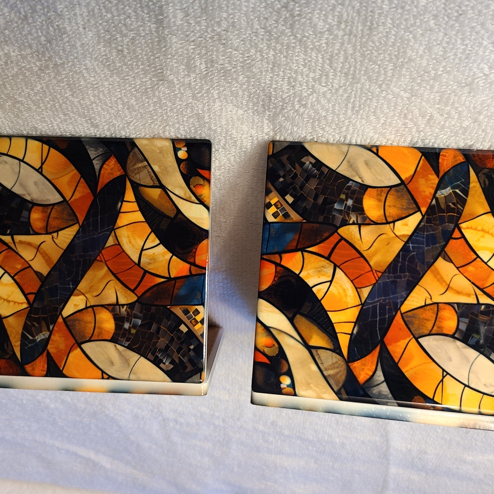 Abstract Mosaic Coasters Set - Picture 13 of 16